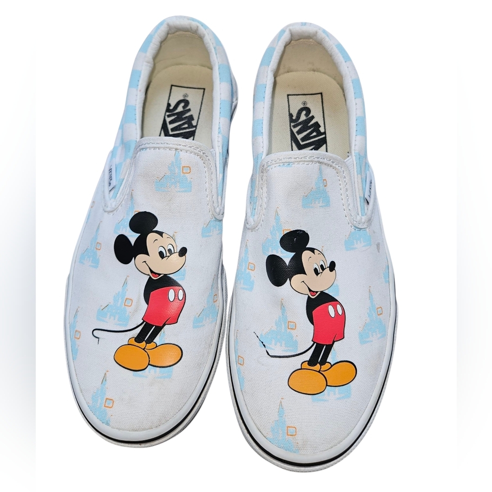 Disney Vans Shoes Youth Size 4 Mickey Mouse Slip On 50th Anniversary Disney